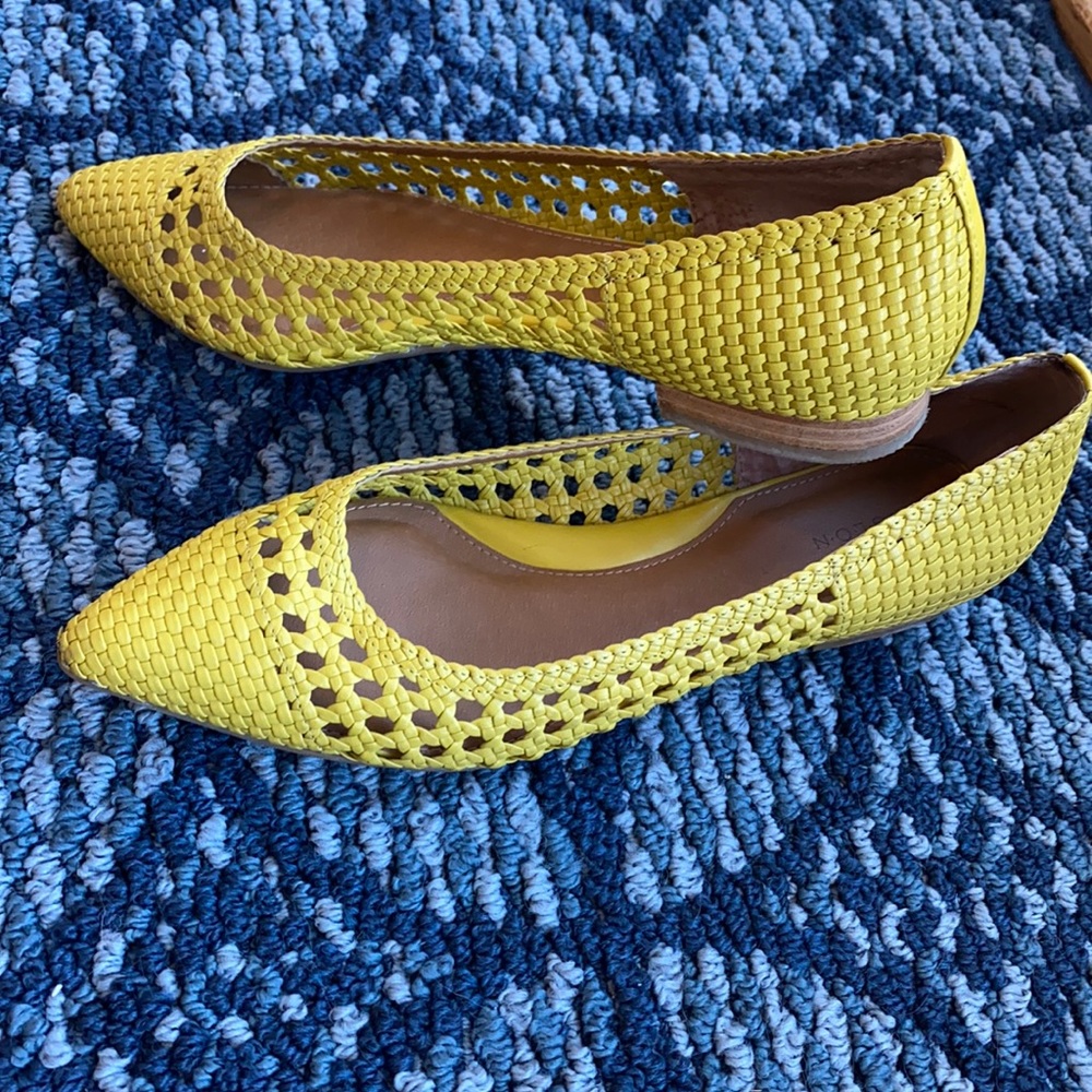 Caslon Bright Yellow Woven Pointed-Toe Flats